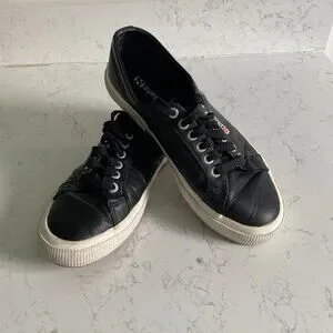 Superga Shoes Superga 275 Womens Black Bristol Low Top Leather